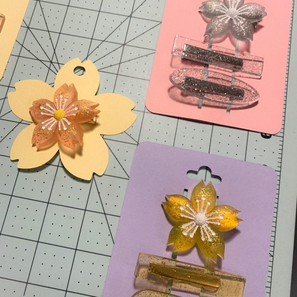 sakura jelly flower hair clip