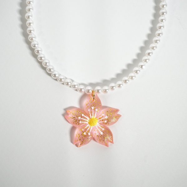 sakura jelly beaded necklace